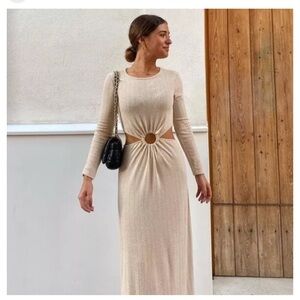 ZARA AW21 Sand / Marl SOFT CUT OUT DRESS 1131/840